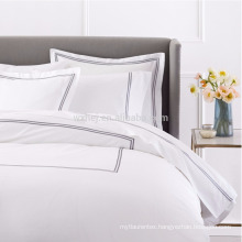 White cotton embroidery hotel bedding sheet